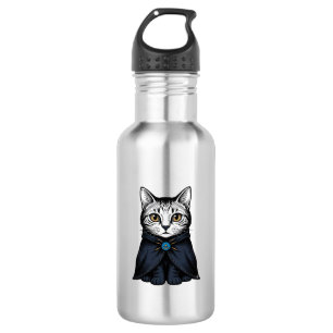 Garrafa Ilustração de Design de Retrato de Gato com Gravur