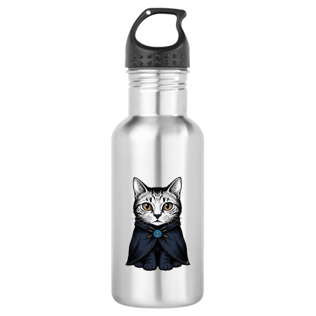 Garrafa Ilustração de Design de Retrato de Gato com Gravur (Frente)