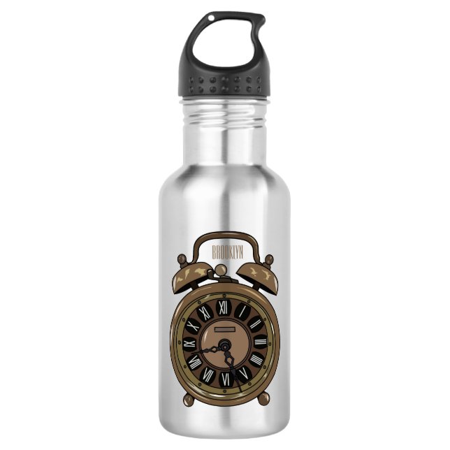 Garrafa Ilustração do desenho do relógio do alarme (Frente)