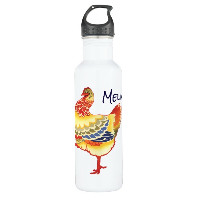 Garrafa Ilustração Vintage design de animais fazenda (Frente)