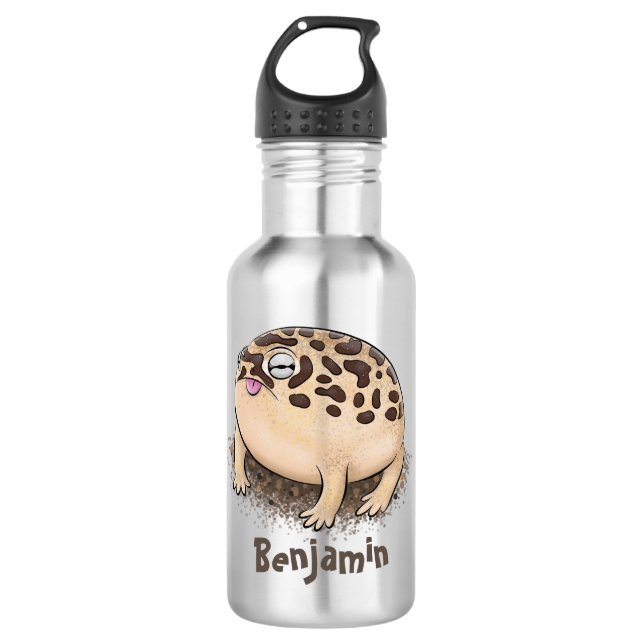 Garrafa Imagem de desenho animado do sapo de chuva deserto (Frente)