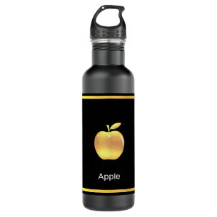 Garrafa Imagem de maçã dourada personalizada elegante & te