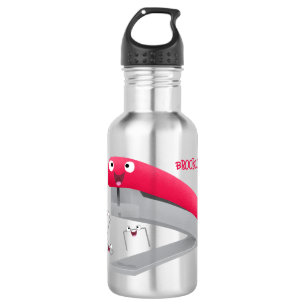 Garrafa Imagem do desenho animado vermelho-feliz grampeado