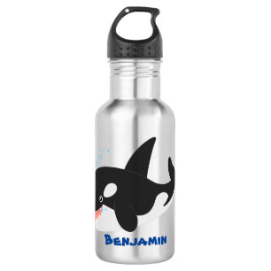 Garrafa Imagem engraçada de desenho animado de orca