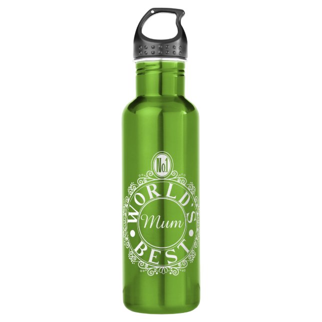 Garrafa Impressão branco clássico emblem da melhor Mãe do  (Frente)