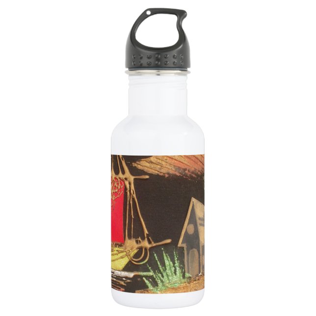 Garrafa Impressão de pintura de óleo em veleiro vermelho (Frente)