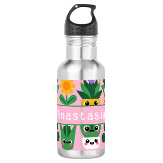 Garrafa Impressão de planta em vaso personalizável fofa