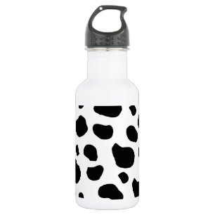 Garrafa Impressão, Padrão De Vaca, Pontos De Vaca, Preto E