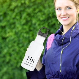 Garrafa Iniciais Mínimas Simples e Clássicas do Monograma