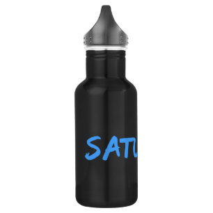 Garrafa Inscrição de Design 'Sábado' no Sky Blue