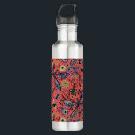 Garrafa Insetos de porta em vermelho-coral<br><div class="desc">Variedade de insetos e flores desenhadas à mão em preto e branco.</div>