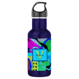 Garrafa Inspiração Abstrato de Moda Azul do Matisse