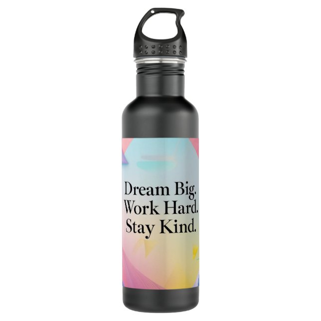 Garrafa Inspirational Water Bottle – "Dream Big" Motivatio (Frente)