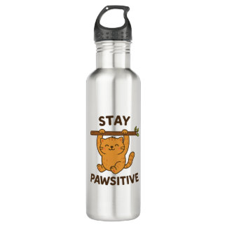 Garrafa  Inspiring "Stay pawsitive" Quote Print