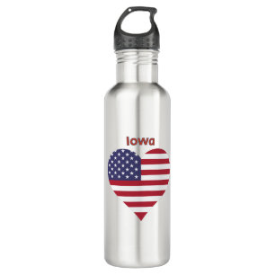 Garrafa Iowa American Flag Heart