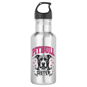 Garrafa Irmã Pitbull Design Vetorial de Amante de Cachorro