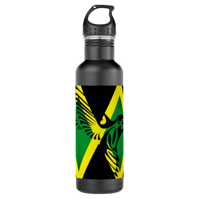 Garrafa Jamaica Flag com Hummingbird 02 (Frente)