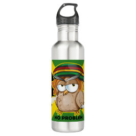 Garrafa Jamaica No Problem with Funny Smoking Rasta Owl