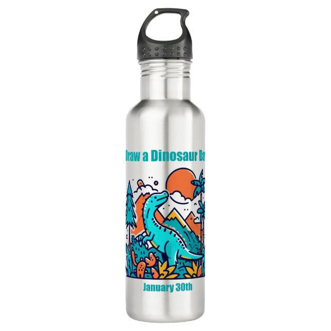 Garrafa Jan 30 - Desenhar a Dinossauro (Frente)