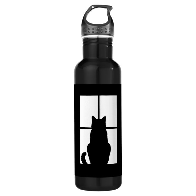 Garrafa Janela Black Cat Clique para Personalizar um decor (Frente)