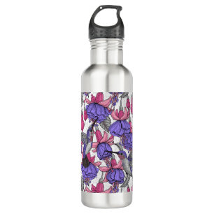 Garrafa Jardim de beija-flor em melrose e rosa