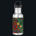 Garrafa Jardim Flor Gustav Klimt<br><div class="desc">Garrafa de água que apresenta o Jardim de Fazendas de pintura de óleo de Gustav Klimt com girassóis (1907). Um belo jardim de girassóis e belas flores azuis, vermelhas, roxas, rosa e brancas. Um presente de excelente para fãs de Arte Nouveau e de Arte Austríaca.</div>