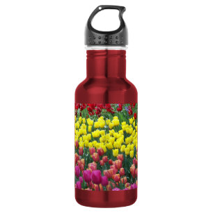 Garrafa Jardim Floral de Tulipas Coloridas