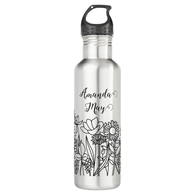 Garrafa Jardim Impressão preto (Frente)