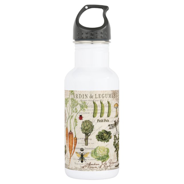 Garrafa jardim vegetal francês do vintage moderno (Frente)