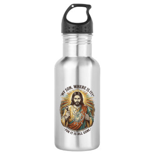 Garrafa Jesus Caneca De Cerveja Quebrada Vazia Barman Bebe