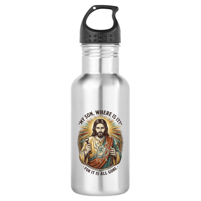Garrafa Jesus Caneca De Cerveja Quebrada Vazia Barman Bebe (Frente)