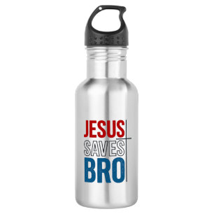 Garrafa Jesus Salva Irmão Tipografia Cristã Camiseta Desig