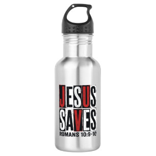 Garrafa Jesus Salva Romanos 10_9 Camisa Cristã Vintage De