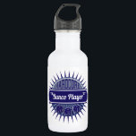 Garrafa Jogador de Bunco Coluna Sortudo Dice Moderno Azul<br><div class="desc">Adicione a sua bebida favorita e carregar a sua bebida,  da mesa Bunco à mesa Bunco. O design de estilo retrorreflector azul e branco apresenta três dados sortudos do Bunco. Projetado para o jogador duro Bunco que ama o jogo de Bunco.</div>