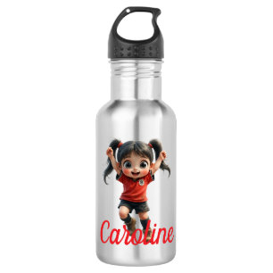 Garrafa Jogadora de Futebol Feminina em Estilo Chibi Perso