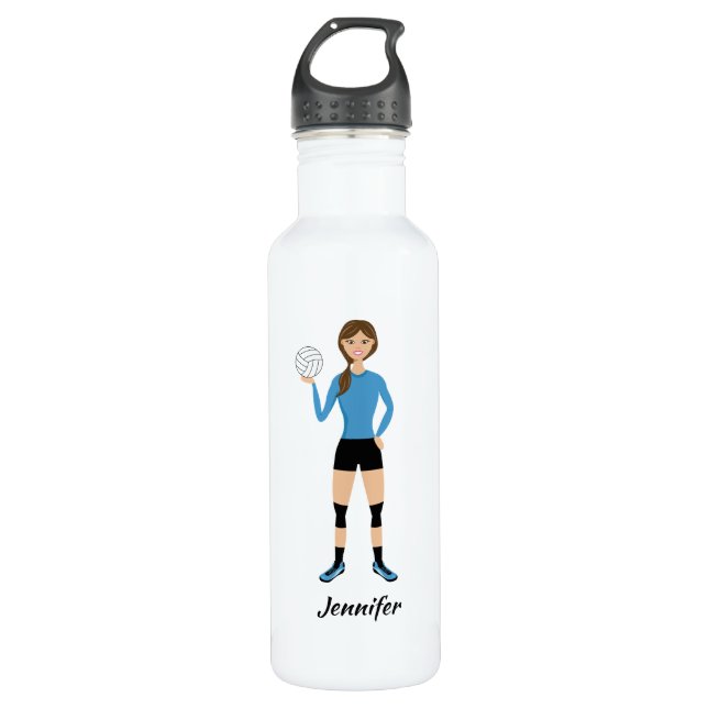 Garrafa Jogadora De Voleibol Cuja Nome É Personalizado (Frente)
