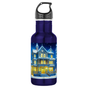 Garrafa Joyeux Noël Bonito Casa Azul de Natal