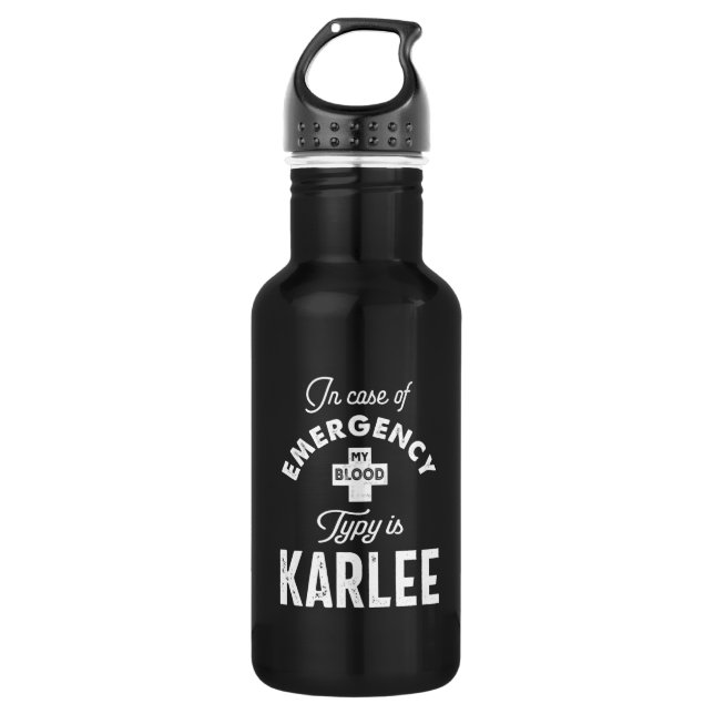 Garrafa Karlee Personalised Name Birthday Gift (Frente)