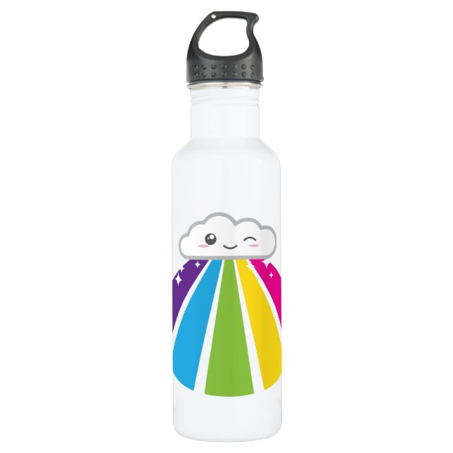 Garrafa Kawaii Cloud e Rainbow (Frente)