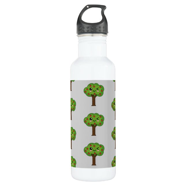 Garrafa Kawaii Happy Winking Apple Tree (Frente)