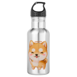Garrafa Kawaii Smiling Cartoon-Style Shiba Inu