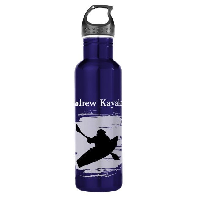 Garrafa Kayaking - silhouette of kayaker - Personalize (Frente)