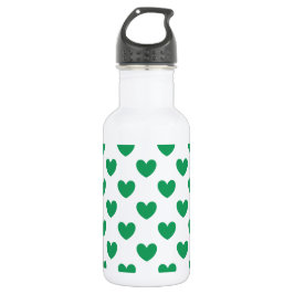 Garrafa Kelly Green Polka Hearts em branco
