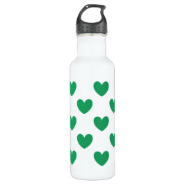 Garrafa Kelly Green Polka Hearts em branco