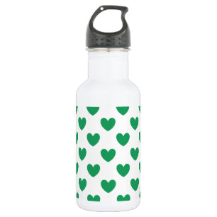 Garrafa Kelly Green Polka Hearts em branco