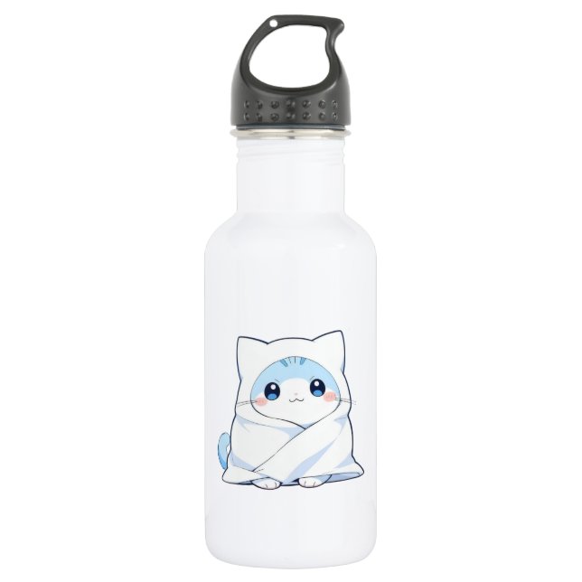 Garrafa Kit de Cobertor Aconchegante Gatinho Kawaii Design (Frente)