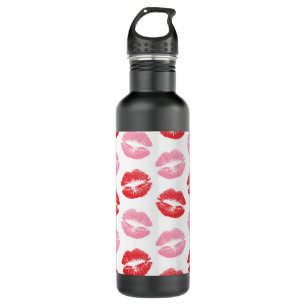 Garrafa Lábios Vermelhos e Rosa, Padrão De Lábios, Batom, 