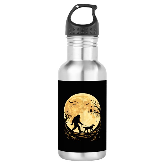 Garrafa Labrador Bigfoot Caminhando sob a Lua Cheia no Hal (Frente)