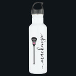 Garrafa Lacrosse Girls Personalizado Name Stainless Steel<br><div class="desc">Garrafa de água personalizada para o jogador de lacrosse com uma elegante escrita manual feminina e caligráfica feminina.</div>