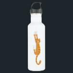 Garrafa Laranja Tabby Cat Ativa | Gato riscado engraçado<br><div class="desc">Mantenha-se hidratado e reduza o lixo plástico com esta garrafa de água reutilizável de gato legal. Esta garrafa de água fedorenta faz um presente perfeito para amantes de gatos. Visite o Doodle World de Jenn para mais designs de animais brancos e mais produtos com este engraçado gato laranja pendurado. Um...</div>